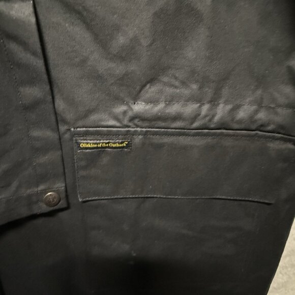 Outback Trading Co Bush Trader Duster Coat Black Medium Waxed Oilskin Western - Picture 7 of 15